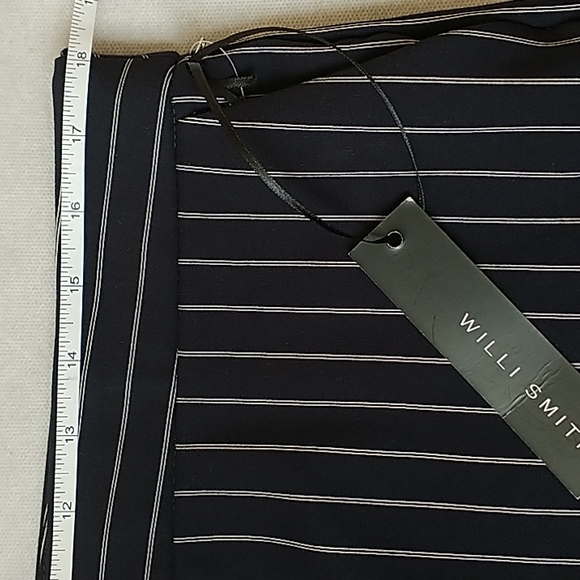 Willi Smith Flat Front Dress  Pants Blue & White Stripe - Picture 9 of 11